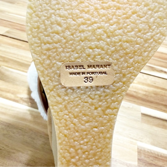 Isabel Marant Totam Shearling Fur Wedge Tan Heeled Slip On Winter Boots Size 39 - Picture 5 of 11